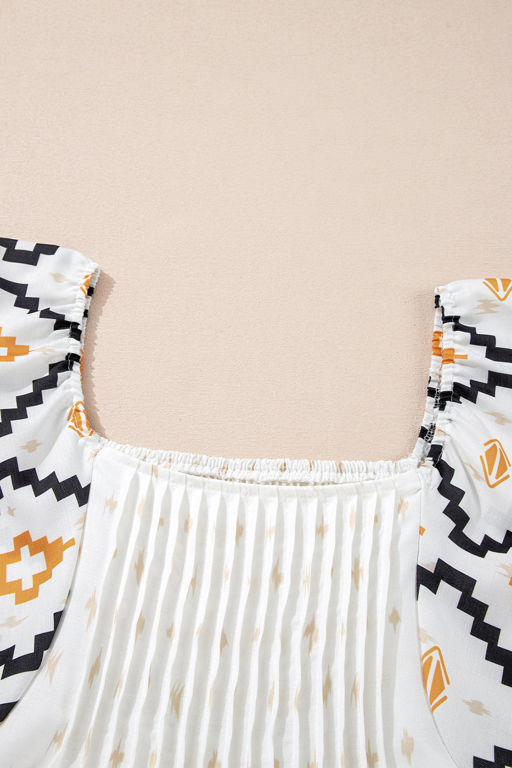 Beige Aztec Print Mini Dress