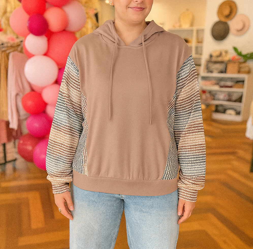 Colorblock Patchwork Baggy Hoodie FB