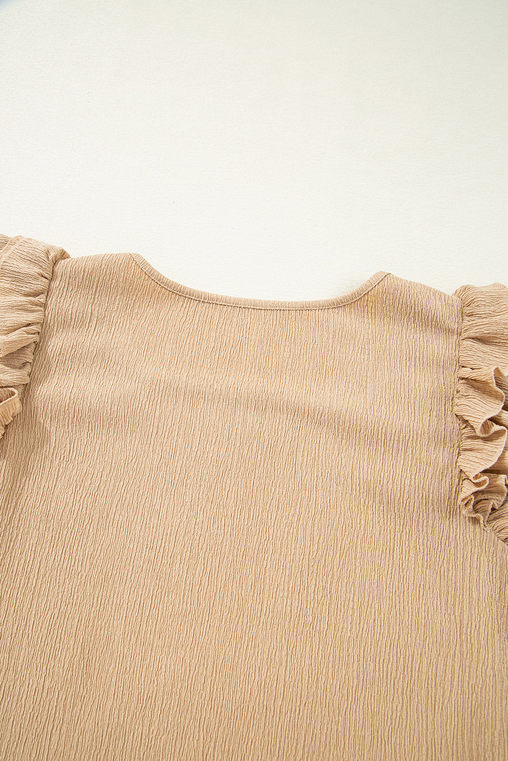 Beige Ruffle Sleeve Top