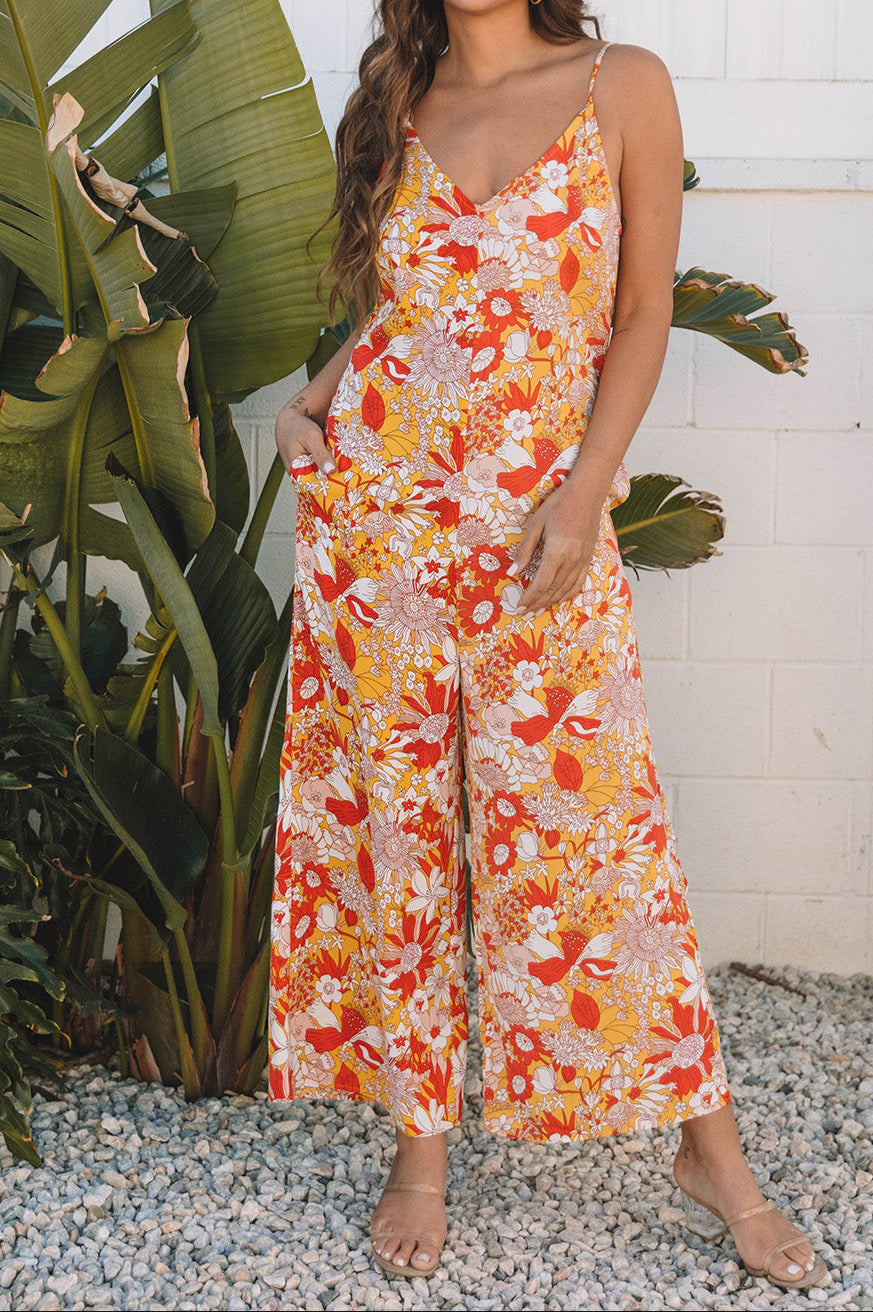 Yellow Floral Jumpsuit