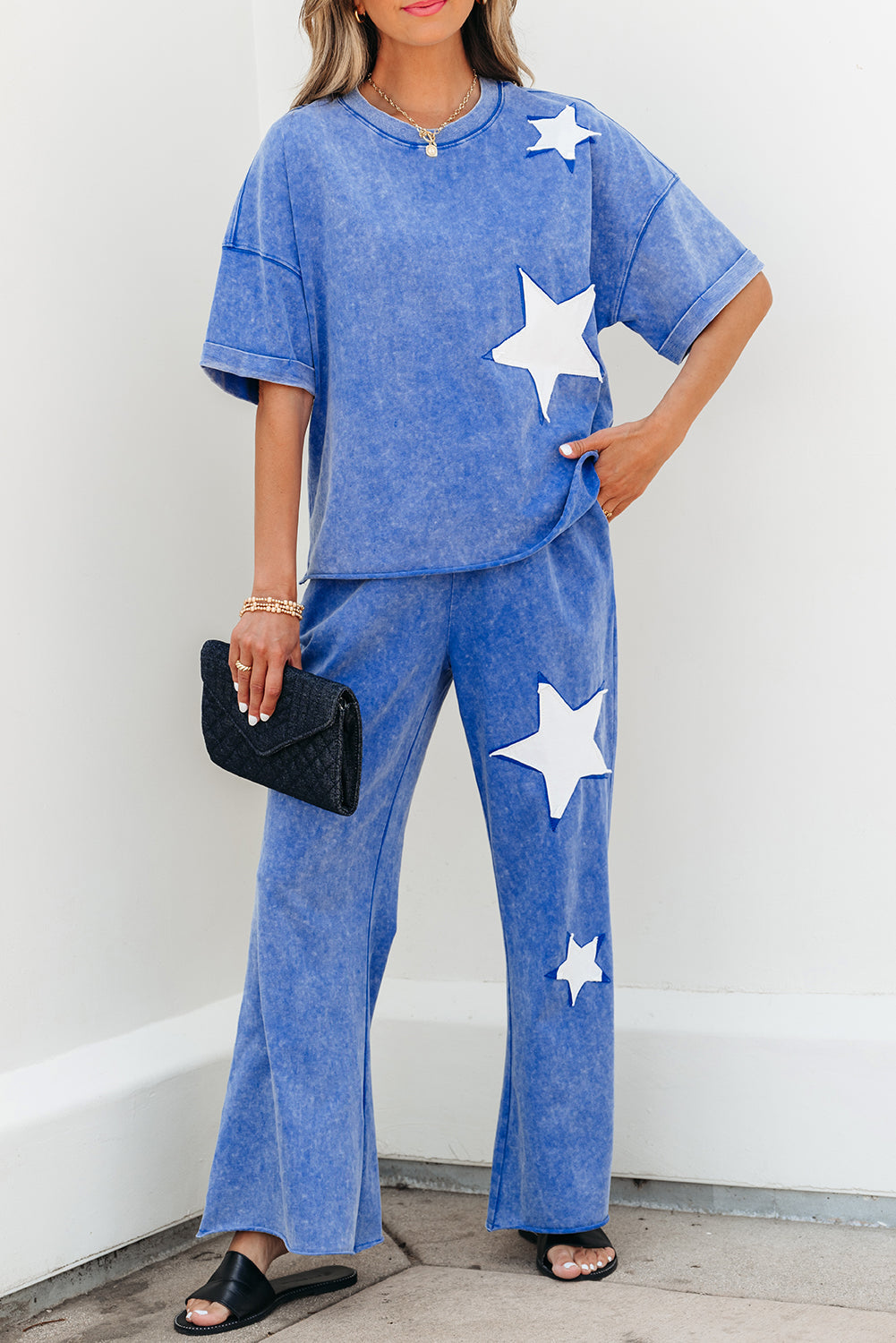 Acid Wash Star Patched Set
