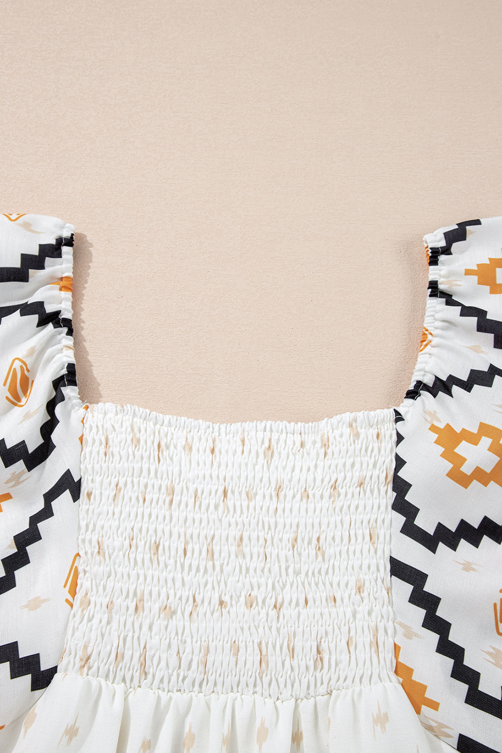 Beige Aztec Print Mini Dress
