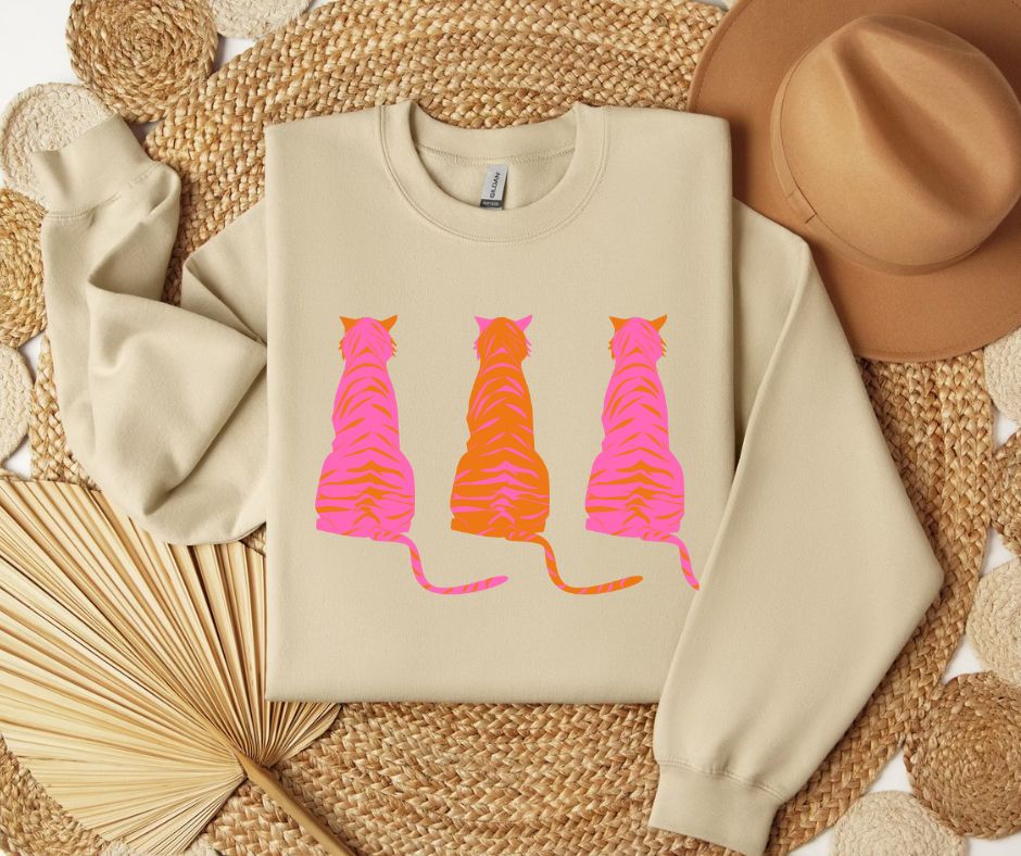 Pink and Orange Tiger SWEATSHIRT