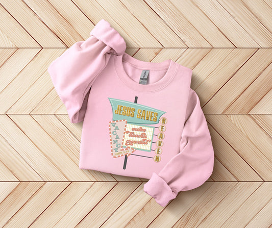 Retro Jesus Saves SWEATSHIRT