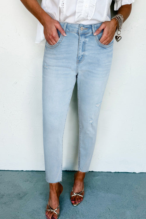 Beau Blue Distressed Skinny Jeans