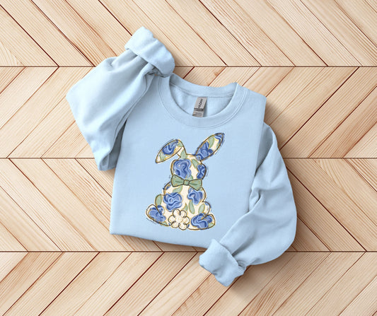 Watercolor Floral Bunny SWEATSHIRT