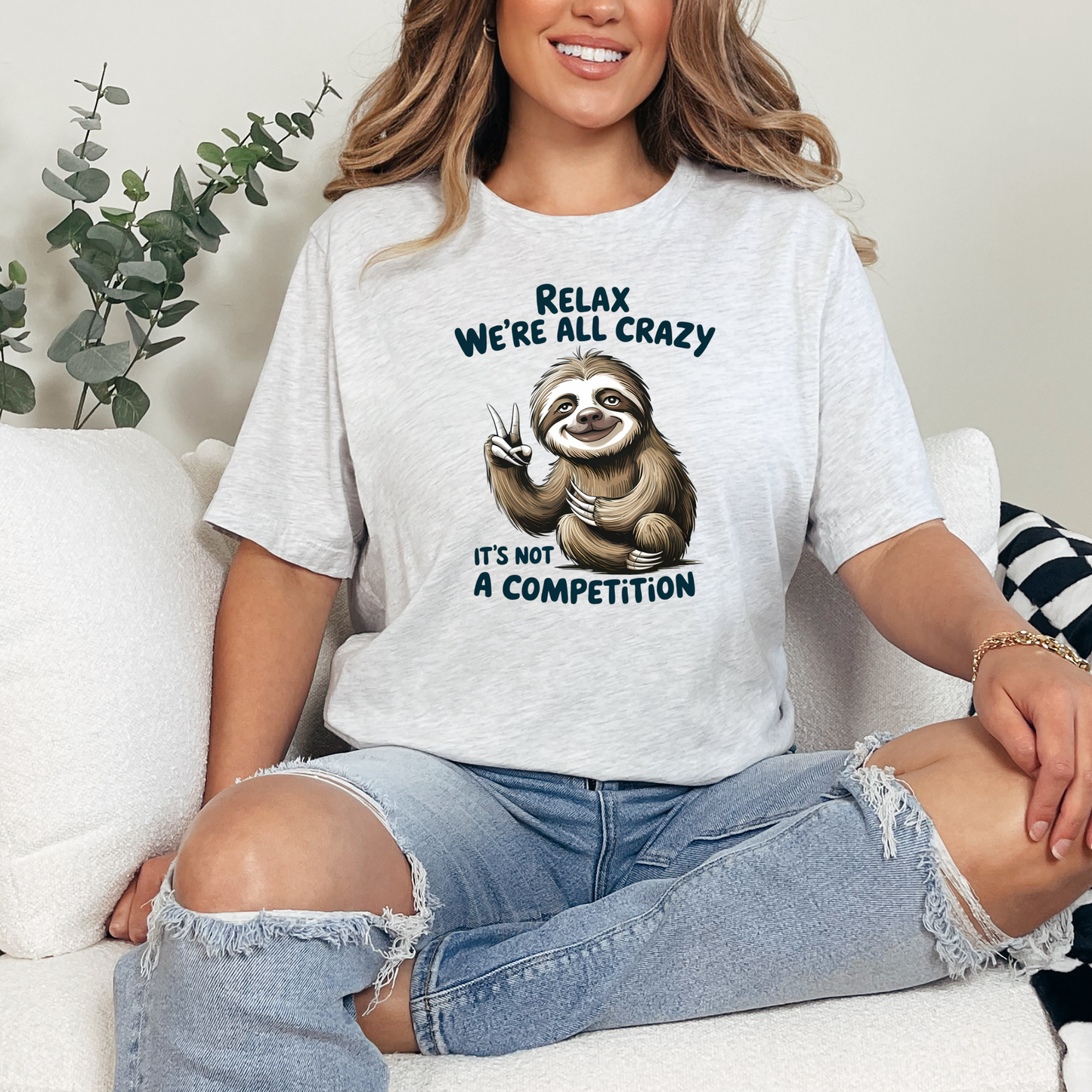 Relax We're All Crazy-Sloth Graphic Tee