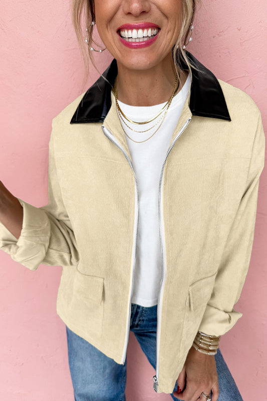 Beige Zip Up Jacket FB