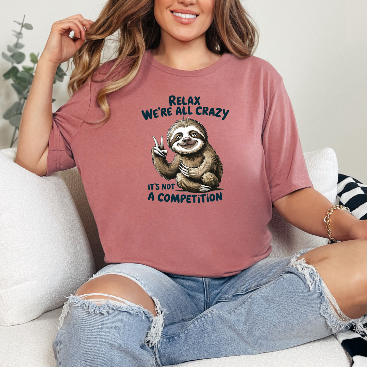 Relax We're All Crazy-Sloth Graphic Tee