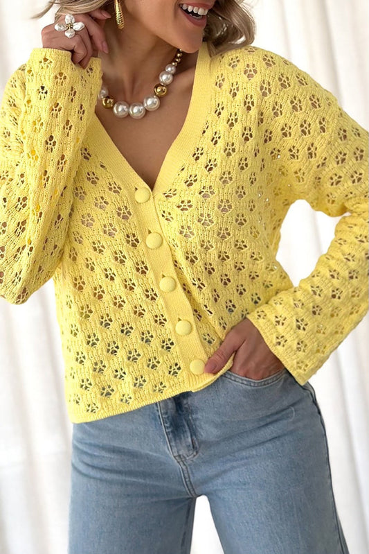 Yellow Knit Cardigan
