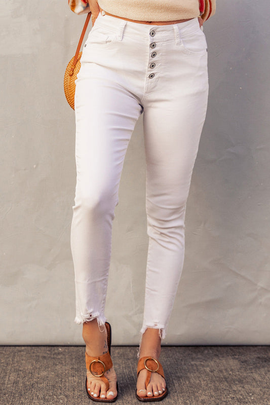 White Denim Slim Pants
