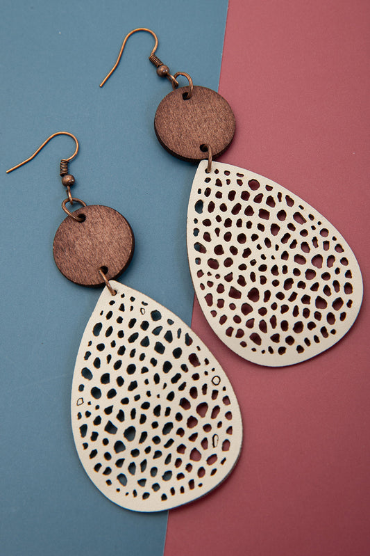 Beige Water Drop Earrings