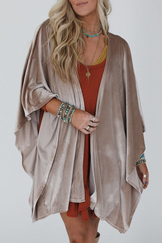 Beige Velvet Loose Cardigan FB