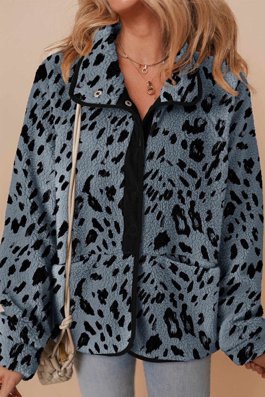 Blue Leopard Fleece Jacket FB