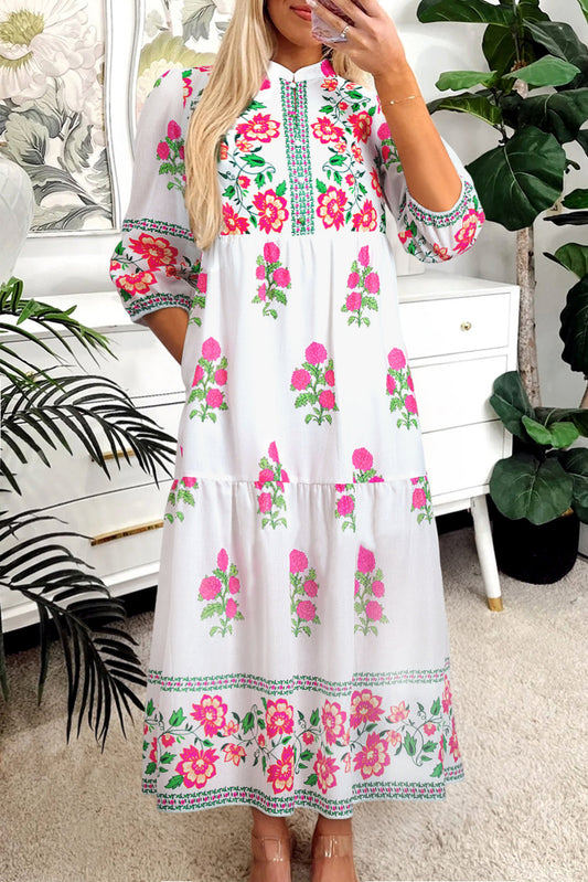White Floral Maxi Dress