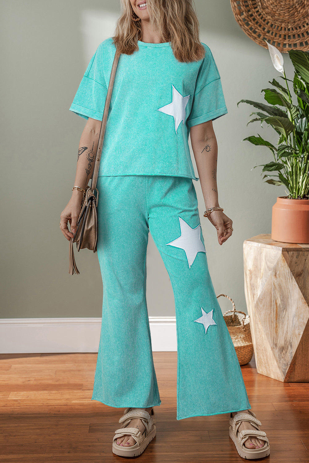 Acid Wash Star Patched Set